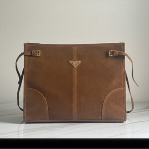Tan Suede Men's Briefcase